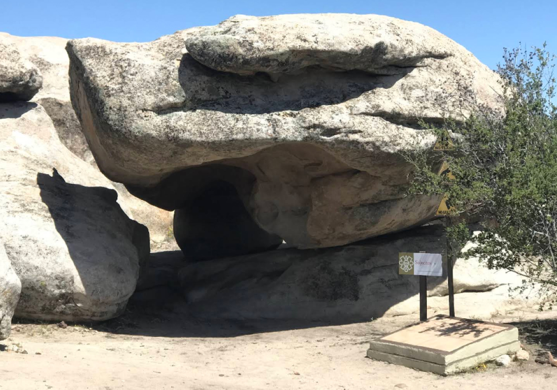 El Diablito rock painting illuminated at winter solstice, El Vallecito
